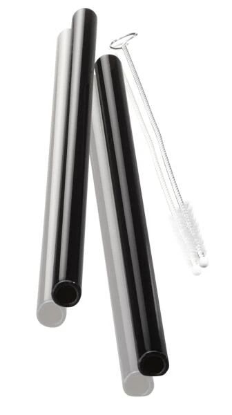 GEFU Glastrinkhalm Future In Schwarz, 4er Set