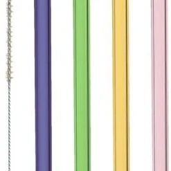 Leonardo Glastrinkhalme CIAO 4 Stück Sortiert 15 Cm Farbig + Reinigungsbürste