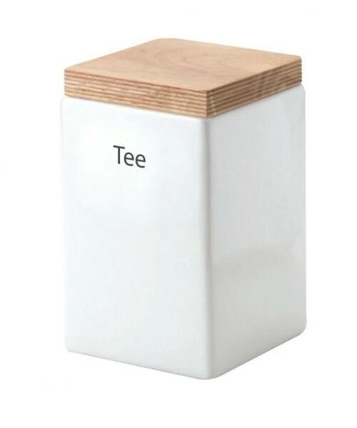 Continenta Vorratsdose Quadratisch Aus Keramik Mit Holzdeckel 10 Cm/ 10 Cm/ 12,5 Cm, 800 Ml – Bild 2