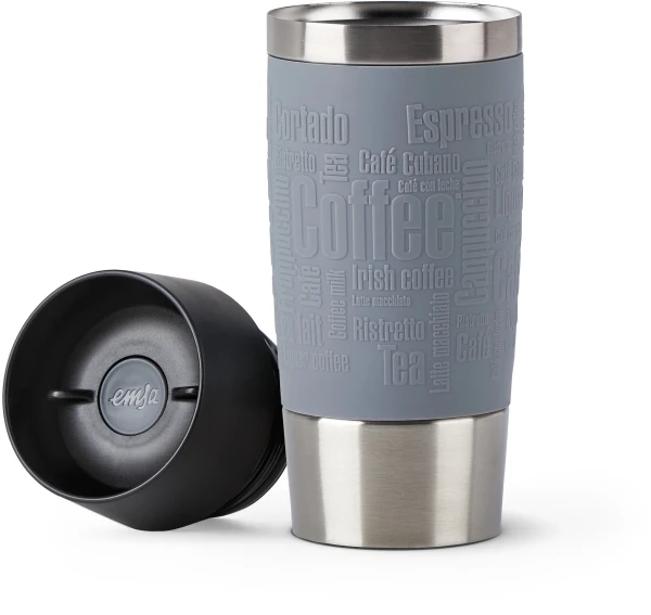 Emsa Isolier-Trinkbecher Mit Manschette Travel Mug In Pepper Grau – Bild 2