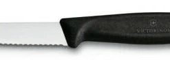 Victorinox SwissClassic Gemüsemesser Mit Wellenschliff, Mittelspitz, 8 Cm, Schwarz
