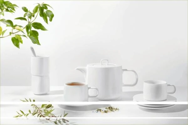 ASA Tasse Muga Mit Untertasse In Weiß – Bild 3